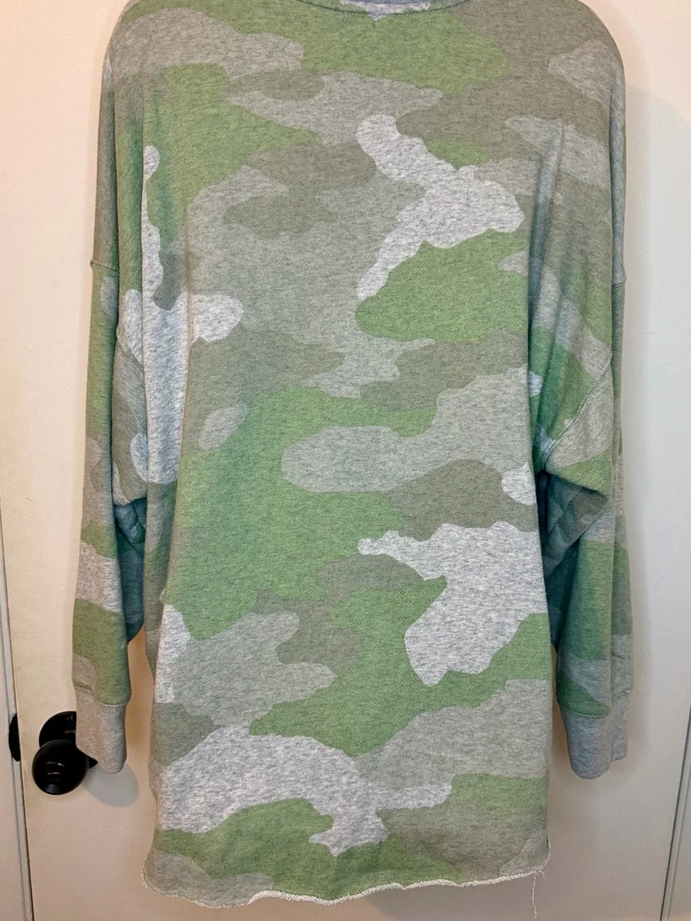 Aerie Large Sage Green Camo Half Zip Pullover Sweatshirt Oversized L
